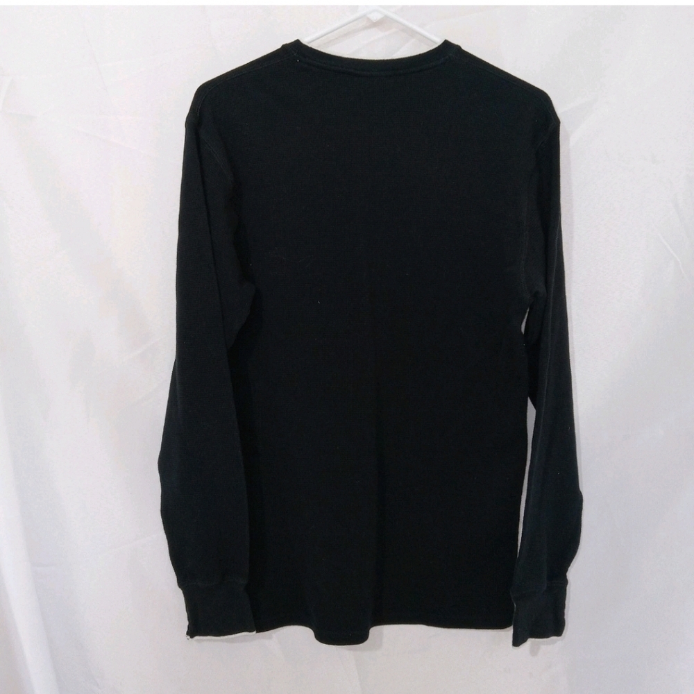 Polo Ralph Lauren Men's Black Waffle Knit Thermal Long Sleeve Shirt M Sleepwear - Picture 3 of 10